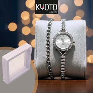 KY10-47 - RELOJ TIPO PANDORA AJUSTABLE CUADRADO MICROZIRCONES , CAJITA