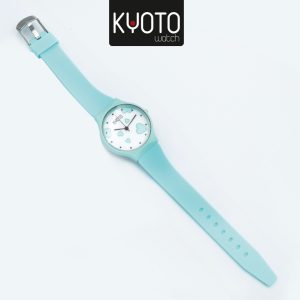 KY09 - RELOJ KYOTO CORAZONES PULSO GOMA VERDE MENTA