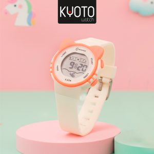 KY10-39 - RELOJ MIGRUI NIÑA PULSO BLANCO OREJITAS , DIJITAL RESISTENTE AL AGUA