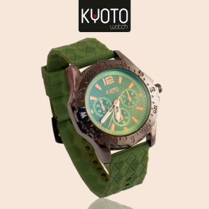 KY235- RELOJ KYOTO CABALLERO PULSO GOMA SWATH CLASIC COLOR VERDE