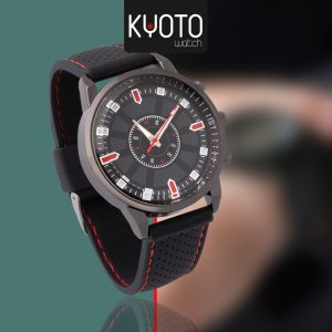 W786 - RELOJ CABALLERO NEGRO ROJO SPORT PULSO GOMA