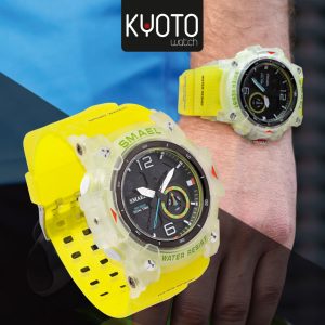 W824 - RELOJ DUAL TIME COLECCION SMAEL VERDE TRANSLUCIDO RESISTENTE AL AGUA