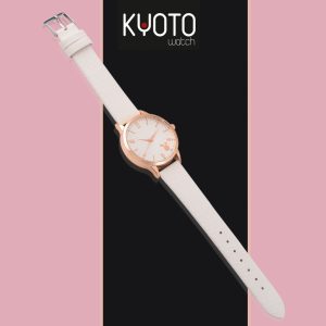 W873 - RELOJ CUADROS Y CONEJO, PULSO BLANCO