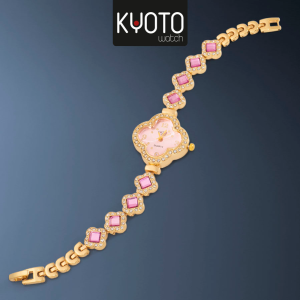 KY100 - RELOJ KYOTO METALICO FLORES PIEDRAS