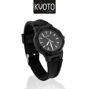 ky134 - RELOJ KYOTO DAMA HEXAGONAL PULSO GOMA COLOR NEGRO