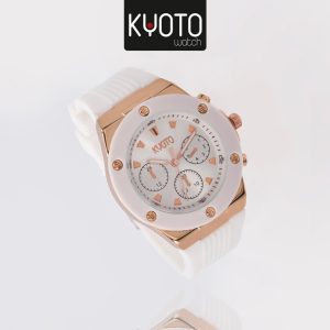 KY158- RELOJ KYOTO DAMA PULSO GOMA COLOR BLANCO