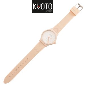 ky160 - RELOJ KYOTO DAMA MARIPOSAS PULSO GOMA COLOR BEIGE
