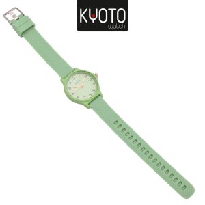 KY177-RELOJ DAMA KYOTO REDONDO PULSO GOMA COLOR VERDE