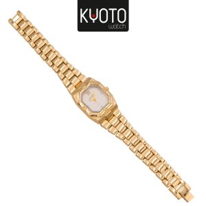 KY205- RELOJ KYOTO DAMA ESTILO CARTIER METALICO COLOR DORADO