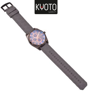 KY221- RELOJ KYOTO CABALLERO PULSO GOMA COLOR GRIS NEGRO