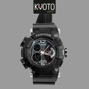 KY237-1- RELOJ KYOTO BASLONG CABALLERO DUAL TIME RESISTENTE AL AGUA COLOR NEGRO