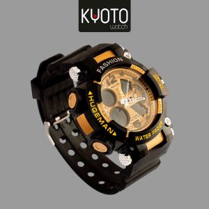 KY239- RELOJ KYOTO BASLONG CABALLERO DUAL TIME RESISTENTE AL AGUA COLOR DORADO