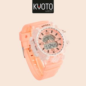 KY246- RELOJ KYOTO DAMA DIJITAL SILICONA RESITENTE AL AGUA COLOR PALO DE ROSA