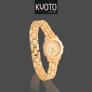 KY57-RELOJ KYOTO DAMA METALICO REDONDO DORADO