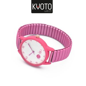 W887 - RELOJ I LOVE YOU ROSADO RESORTADO METALICO