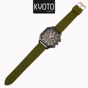 KY180- RELOJ KYOTO CABALLERO PULSO GOMA COLOR VERDE MILITAR