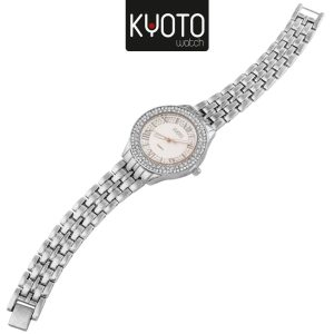 KY304-RELOJ KYOTO MARCO EN CRISTALES ZHAPHIR , PLATEADO