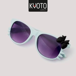 ACC859-1 - GAFAS KIDS FILTRO UV GATICA CON MOÑO COLOR AZUL