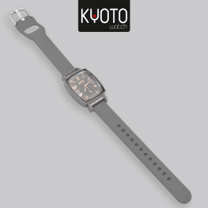 KY104 - RELOJ KIOTO DAMA RECTANGULAR PULSO GOMA GRIS