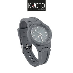 ky134 - RELOJ KYOTO DAMA HEXAGONAL PULSO GOMA COLOR NEGRO