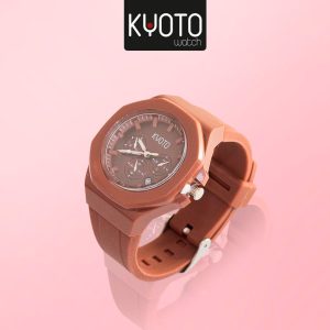 KY153-RELOJ KYOTO DAMA PULSO GOMA REDONDO COLOR CAFÉ