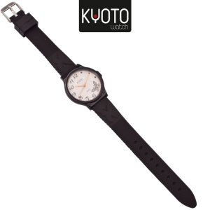 KY162- RELOJ KYOTO DAMA MARIPOSAS PULSO GOMA COLOR NEGRO