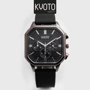 KY181 - RELOJ KYOTO CABALLERO PULSO GOMA COLOR NEGRO