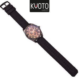 KY225- RELOJ KYOTO CABALLERO PULSO GOMA COLOR NEGRO