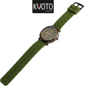 KY230-RELOJ KYOTO CABALLERO PULSO GOMA FONDO CLASIC COLOR VERDE