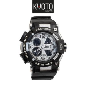KY238 - RELOJ KYOTO BASLONG CABALLERO DUAL TIME RESISTENTE AL AGUA COLOR PLATEADO