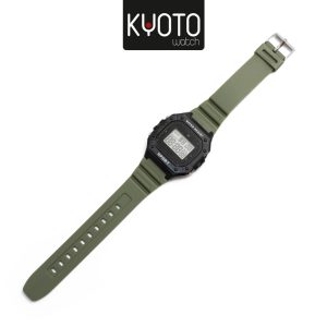 KY243 - RELOJ KYOTO DIJITAL CLASICO RESISTENTE AL AGUA COLOR VERDE MILITAR