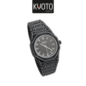 KY262 - RELOJ KYOTO BLACK AND WHITE  SPACE CABALLERO , ACRILICO
