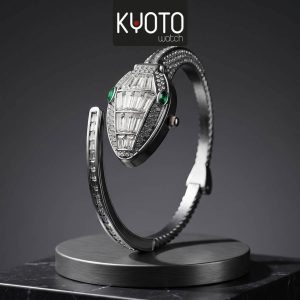 KY263 - RELOJ DAMA KYOTO ARO SNAKE EN ZIRCONES BAGUETTE Y CRISTAL ,
