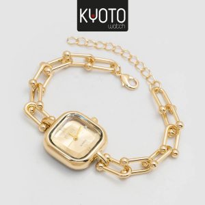 KY291 - RELOJ PULSO METALICO ESPECIAL , KYOTO DORADO