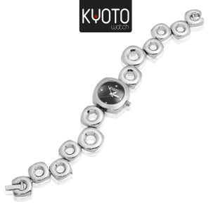 KY305 - RELOJ KYOTO DAMA METALICO , OVUS , PLATEADO NEGRO