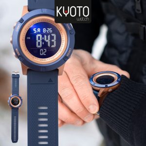 W830 - RELOJ CRONOGRAFO AZUL Y ROSA PULSO GOMA