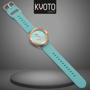 KY10-24 - RELOJ DAMA LIBELULAS PULSO GOMA COLOR VERDE MENTA
