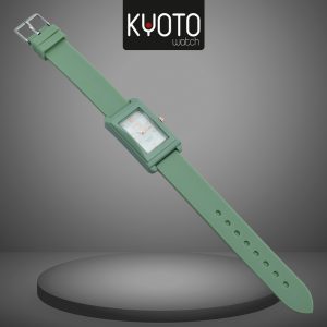 KY107 - RELOJ DAMA KYOTO RECTANGULAR PULSO GOMA VERDE