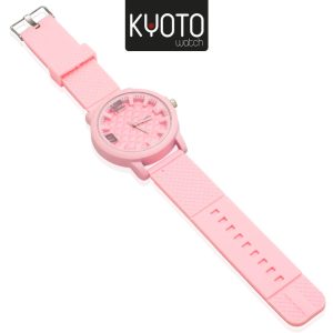 KY131 - RELOJ KYOTO DAMA REDONDO PULSO GOMA COLOR ROSADO