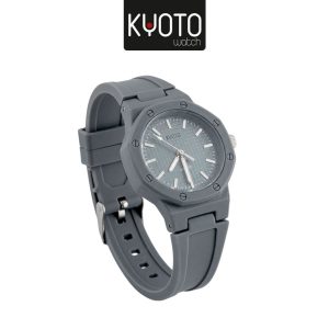 ky134 - RELOJ KYOTO DAMA HEXAGONAL PULSO GOMA COLOR NEGRO