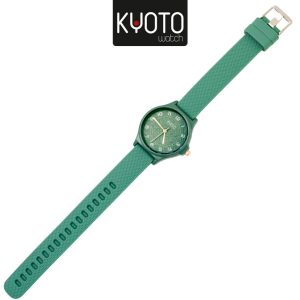 KY175-RELOJ DAMA KYOTO REDONDO PULSO GOMA COLOR VERDE