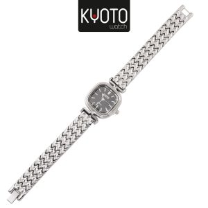 KY193 - RELOJ KYOTO DAMA METALICO CUADRADO DORADO PLATEADO