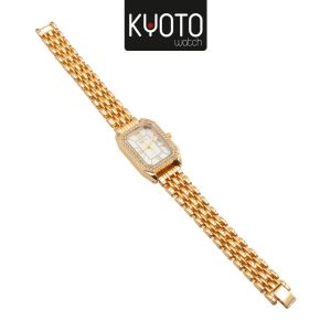 KY198 - RELOJ KYOTO DAMA HEXAGONAL BRILLANTES COLOR DORADO