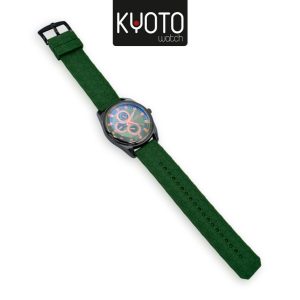 KY223 - RELOJ KYOTO CABALLERO PULSO GOMA COLOR VERDE NEGRO