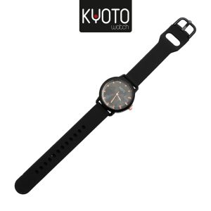 KY251-3 - RELOJ KYOTO PULSO GOMA DAMA MARIPOSAS NEGRO