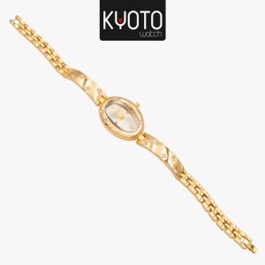 KY295 - RELOJ KYOTO DAMA HEXAGONAL BRILLANTES COLOR DORADO
