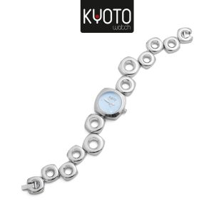 KY307 - RELOJ KYOTO DAMA METALICO , OVUS , PLATEADO AZUL